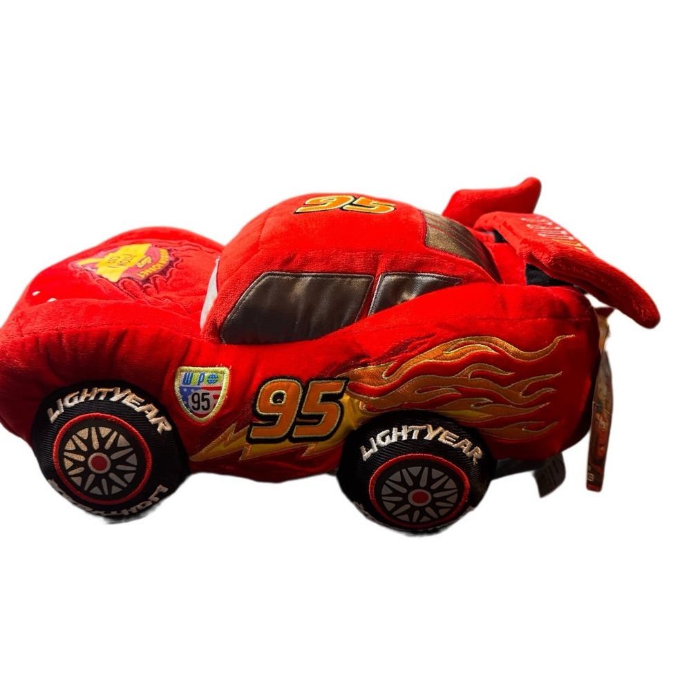 NWT Authentic Disney Store Cars 2 World Grand Prix Lightning McQueen Plush RARE - Picture 4 of 8